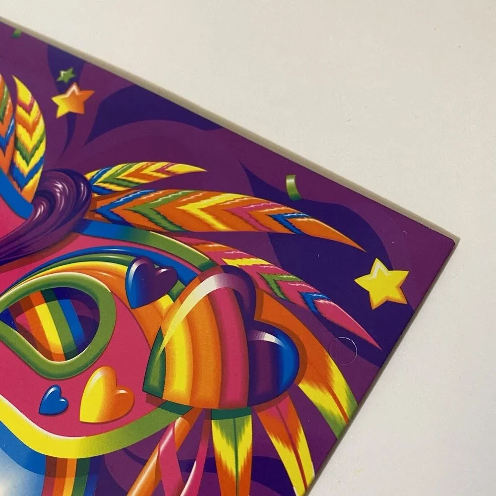 Vintage Lisa Frank Mardi Gras Clown Folder Trends Pocket Portfolio *Unpunched